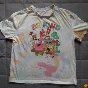 Nickelodeon Spongebob Squarepants Be Kind  Pastel Tie Dye T-shirt Womens Large